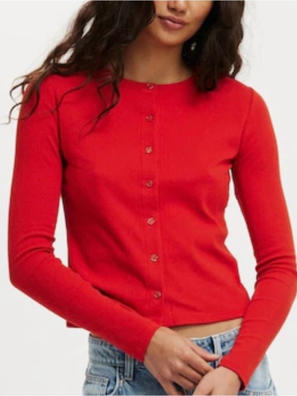 Cotton On Red Button-Front Women's Cardigan Sweater